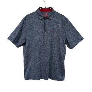 CINCH Golf Polo Men's Shirt M Blue Grey Striped Short Sleeve RN155737
